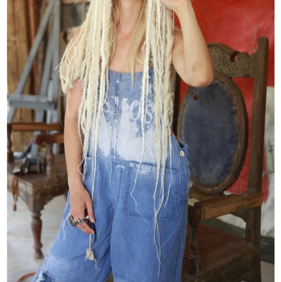Magnolia Pearl Cosmos overalls blue os rare overall pant pants jumpsuit romper - Picture 5 of 16
